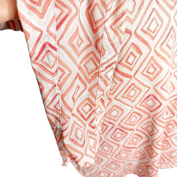San Soleil Orange Diamond Print Golf Top 1/4 Zip Jewel UPF 50+ Vent Arms Size L - Picture 2 of 8